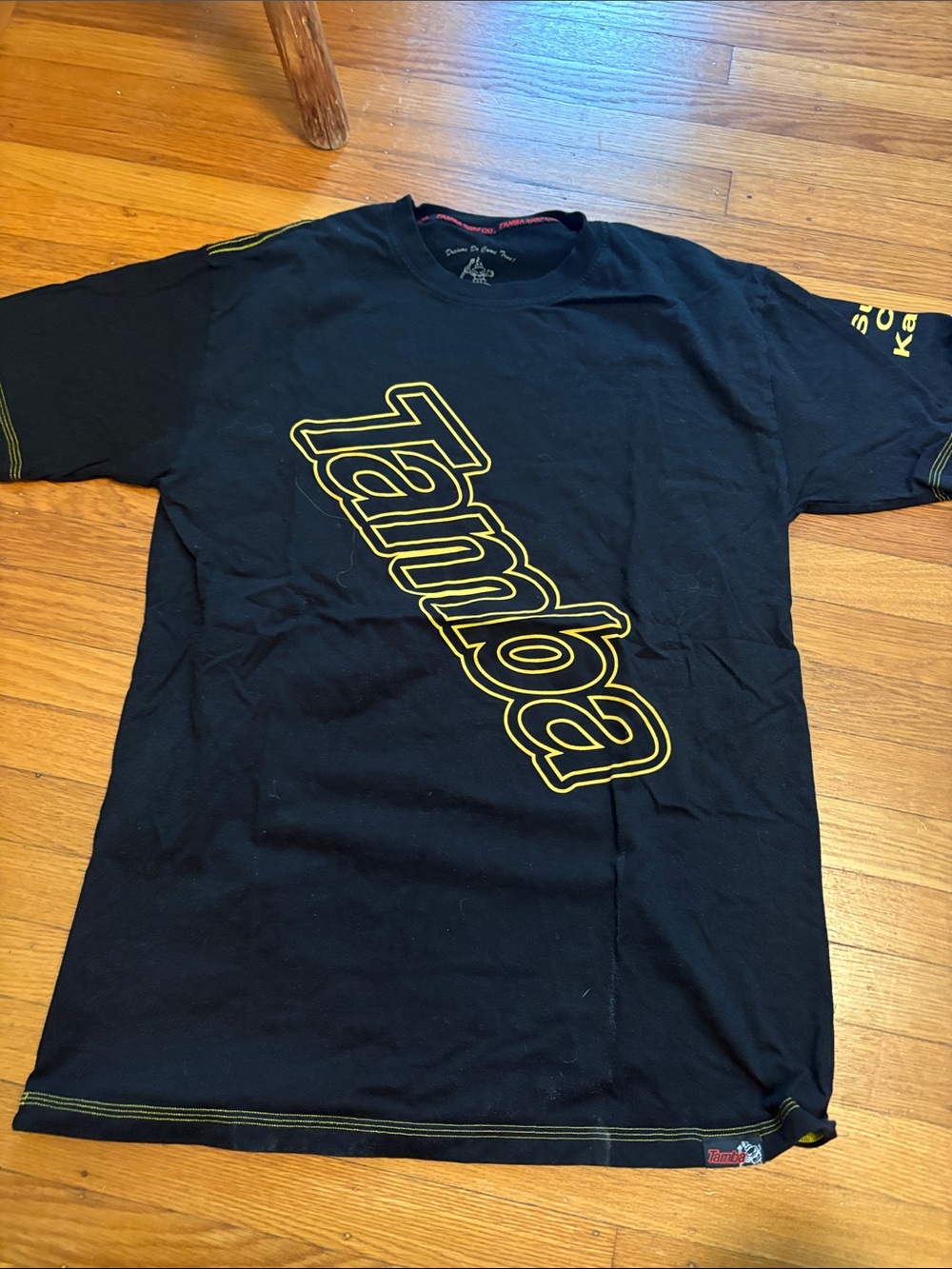 Men's Black Tamba Surf Tee with Yellow Logo